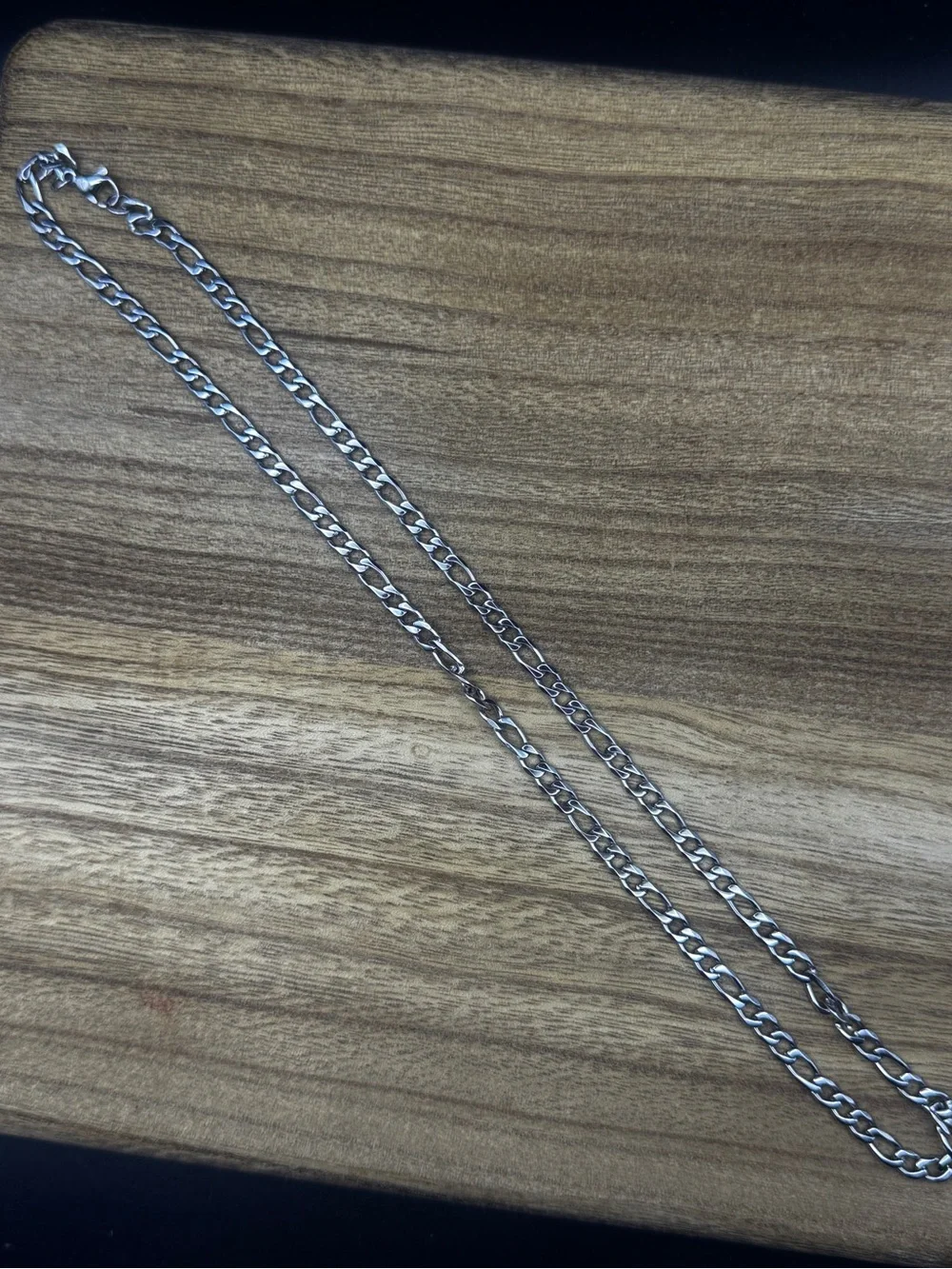 Men's Silver Stainless Steel Chain Necklace - Classic Figaro & Curb Links